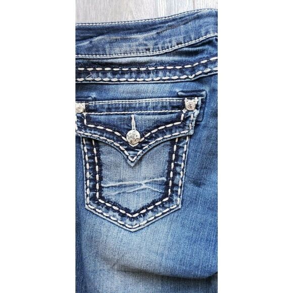 MISS ME WOMEN'S EMBELLISHED BLUE DENIM JEAN STYLE JE554582L SIZE 28  INSEAM 31 - Picture 12 of 12